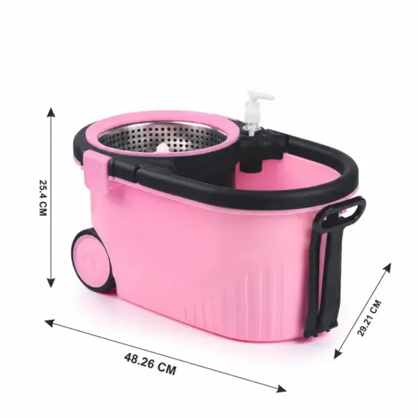 Slings spin mop with adjustable stainless steel handle for comfortable floor cleaning