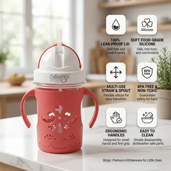 Slings Yoyo baby sipper with double handles for an easy and comfortable grip