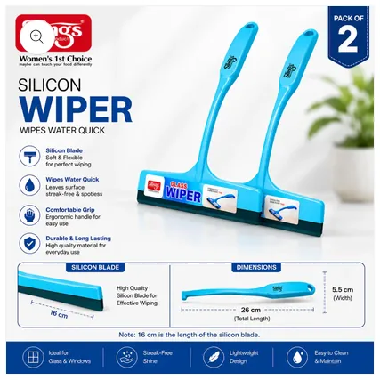 High-quality silicone glass wiper pack with flexible blade and comfortable grip.