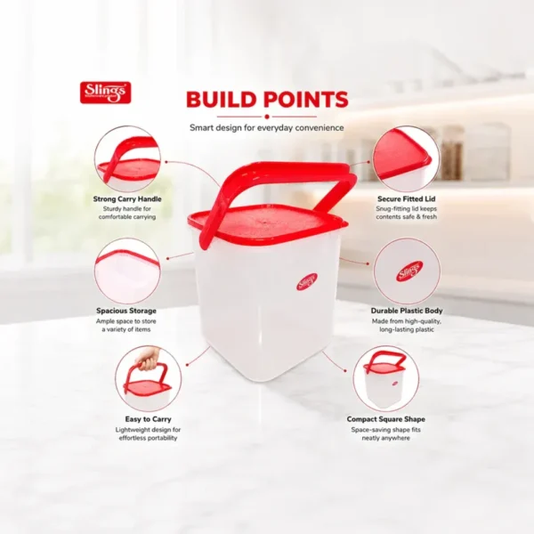 Multi-purpose kitchen storage bucket with practical features