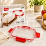 Transparent food storage box with removable locking lid