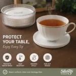 Heat-resistant tea coaster protecting table from hot beverage cups