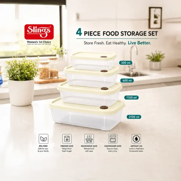 Modern food storage container set for organized kitchens