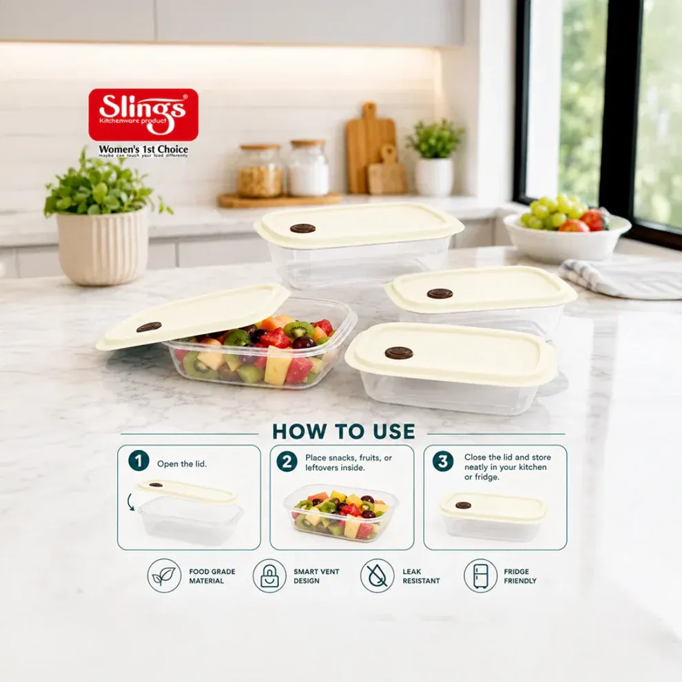 BPA-free food container set with multiple storage capacities
