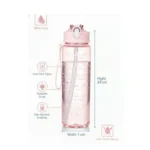 BPA-free motivational water bottle with dimensions and features
