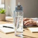 Premium hydration bottle on office desk for daily use