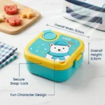 Cute white bear lunch box with secure snap-lock lid and compact design