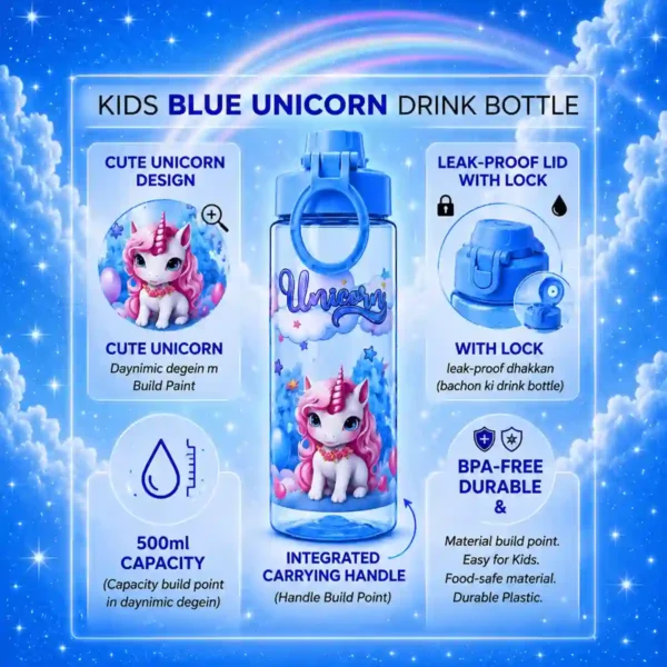 Best kids unicorn bottle with leak proof lock