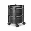 2 layer round storage trolley with wheels for kitchen and home organization