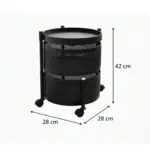 2 layer round storage trolley with wheels for kitchen and home organization