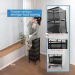 3-layer metal organizer trolley for bathroom storage
