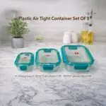 Airtight Container Set of 3 Big for kitchen and food storage