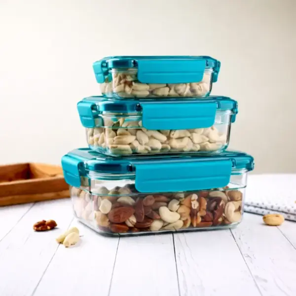 Airtight Container Set of 3 Big for kitchen and food storage