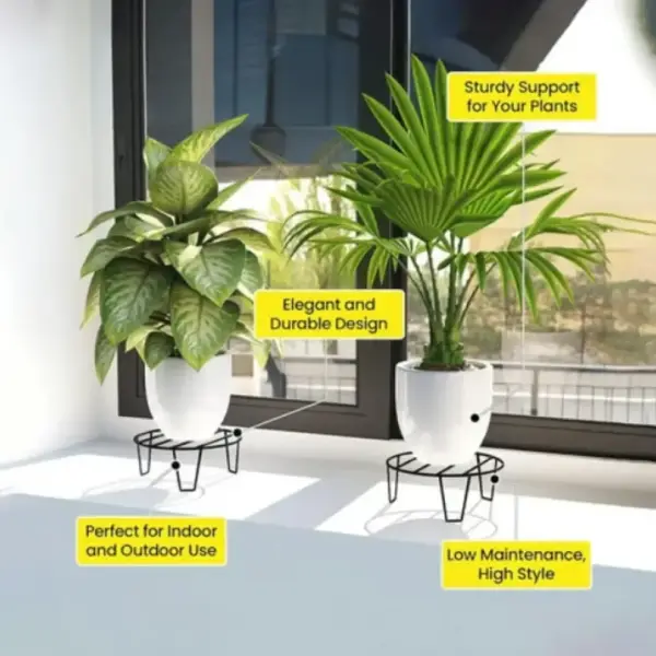 Plant pot stand set of 4 metal flower pot holders for indoor and outdoor plants