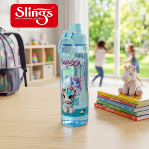 Slings Sip Star Magical Unicorn Kids Water Bottle 500 ml (Blue)