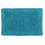 Cotton tufted twist bathmat in turquoise