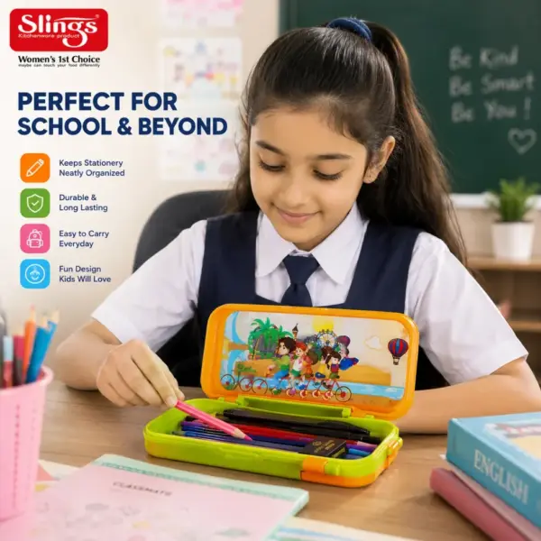 Slings Fany pencil box with built-in maze game for fun