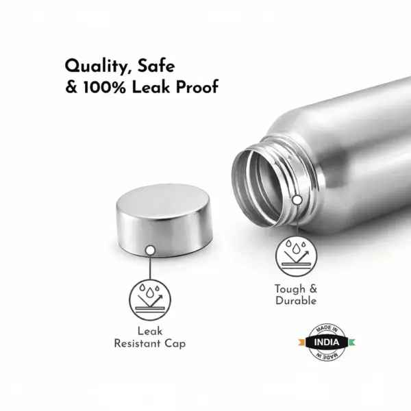 Home Lane Alpha steel water bottle with convenient carrying strap