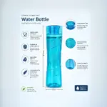 Home Lane multicolor plastic water bottle set for home school office and travel