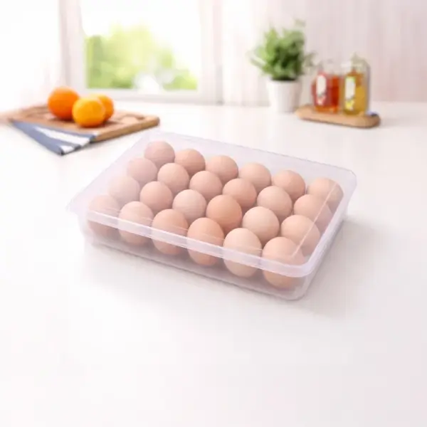 Home Lane plastic 24 grid egg storage box for organized refrigerator storage