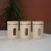 Home Lane plastic container set in cream for organized kitchen storage