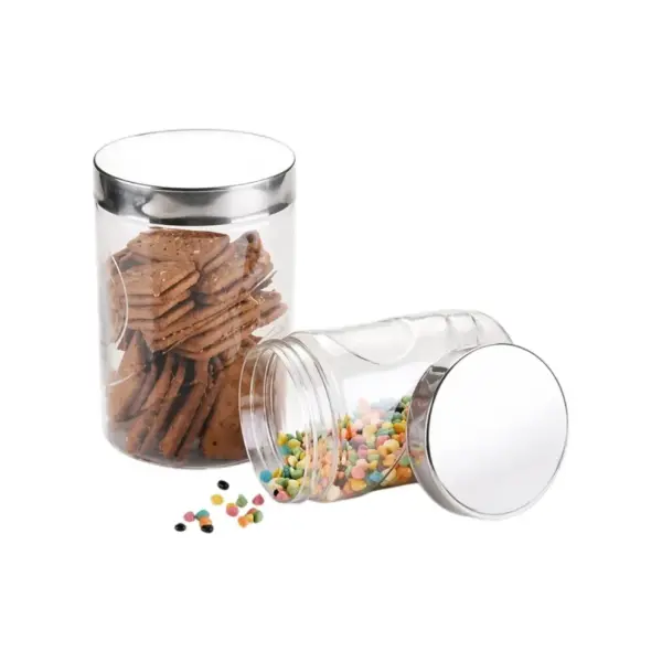 Home Lane plastic duo container jar set for organized kitchen storage