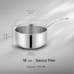 Home Lane 16 cm stainless steel sauce pan