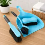 Slings 4 piece dust pan and brush cleaning set for easy home cleaning