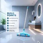 Slings bathroom floor wiper with wide cleaning head for removing water and dirt