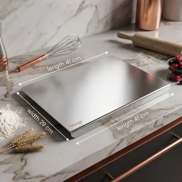 Slings big stainless steel chopping board with durable surface for everyday kitchen use