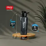 Slings black 1 litre sports water bottle made from BPA-free plastic