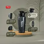 Slings BPA-free black sipper bottle with leak-proof flip-top lid