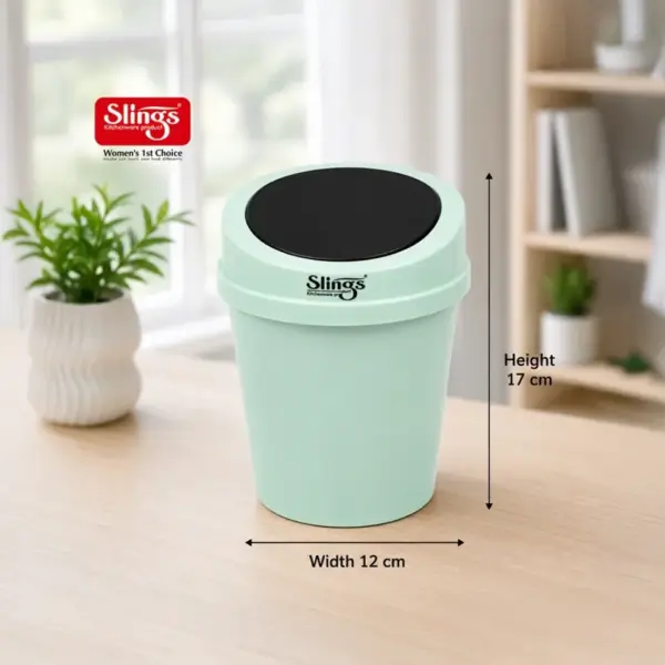 Slings desk push up dustbin with push up lid for easy waste disposal