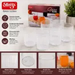 Slings Glazo premium plastic glasses with stylish design for home and dining use
