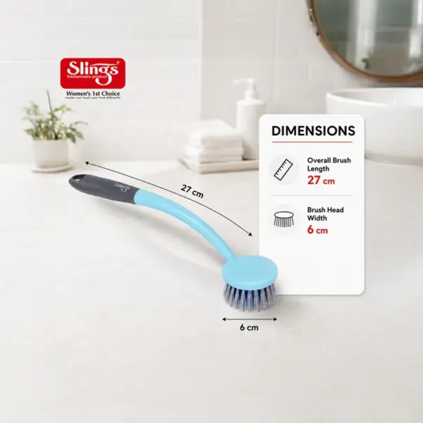 Slings Helina sink cleaning brush with durable bristles for removing dirt and residue