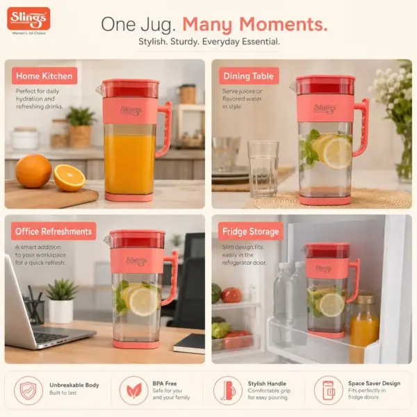 Slings Lavish 2L jug with compact stylish design for home and dining use