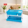 Slings Lenovo 2 tier plastic dish drying rack with cutlery holder and drain tray