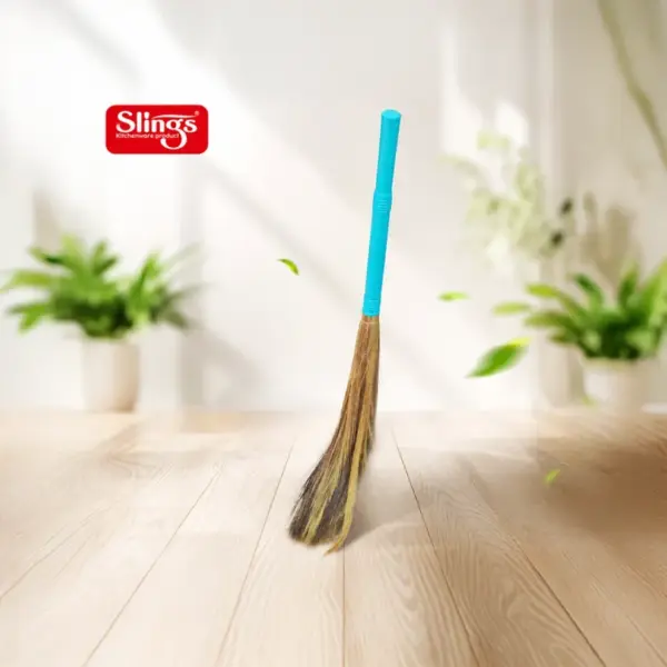 Slings Natural Grass Laxmi broom for effective home and floor cleaning