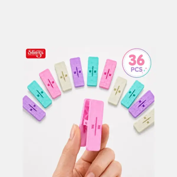 Slings multicolor plastic laundry clips with strong grip for securing clothes while drying