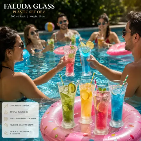 Slings Premium Faluda drinking glasses for home kitchen dining and beverage serving