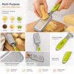 Slings premium kitchen cheese grater with sharp stainless steel grating surface
