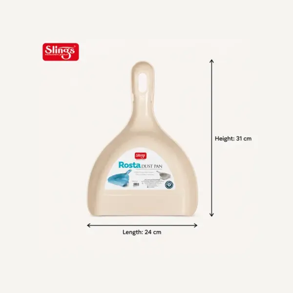 Slings Rosta plastic dust pan with wide design for convenient everyday cleaning