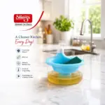 Slings sky blue soap dispenser pump for convenient and controlled liquid soap dispensing