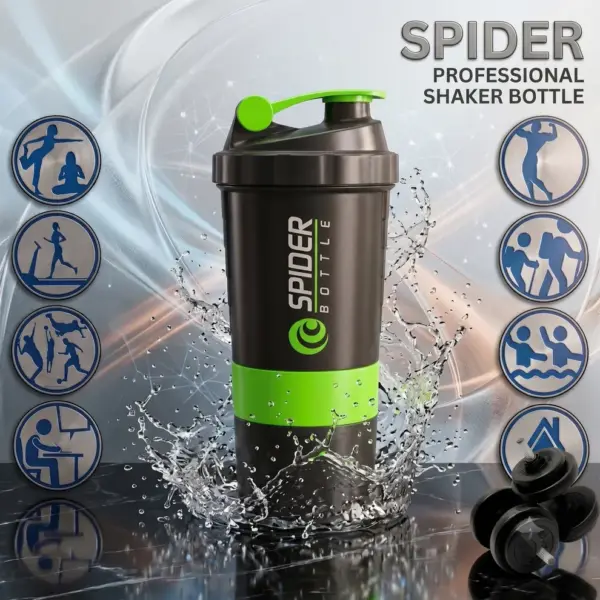Slings Spider 500ml shaker bottle with stylish spider design for fitness and daily use