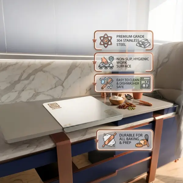 Slings small stainless steel chopping board with durable surface for everyday kitchen use