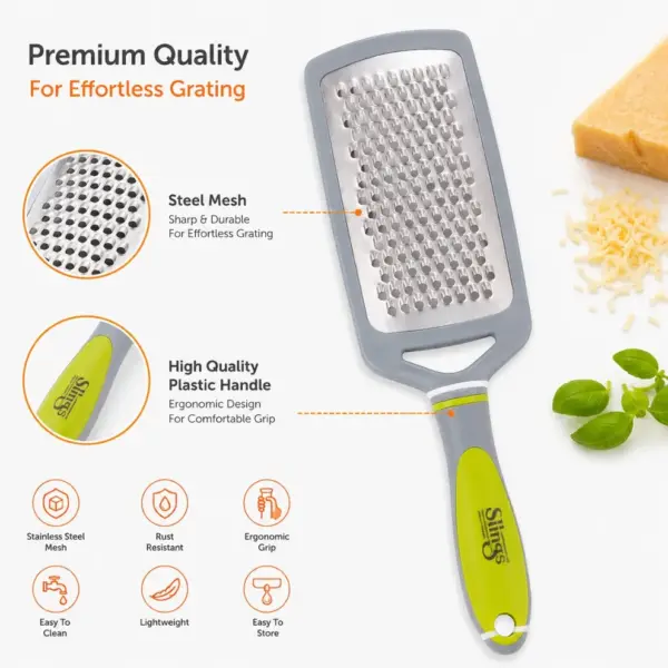 Slings stainless steel kitchen grater for cheese vegetables garlic and ginger