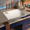 Slings stainless steel small tabletop chopping board for convenient kitchen food preparation