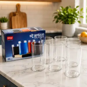 Slings Stantion premium plastic glass set of 6 for everyday beverage serving