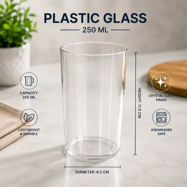 Slings Stantion premium plastic glasses with stylish design for home and dining use