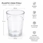 Slings transparent chai pyali cups with lightweight plastic design for daily use